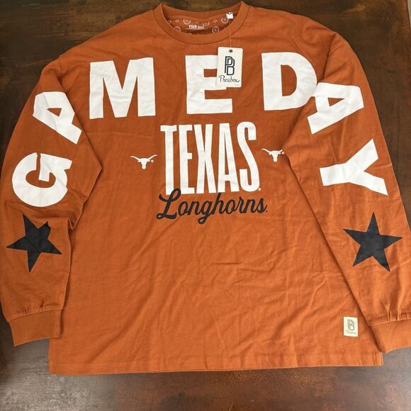 PressBox Texas Longhorns Game Day T-Shirt OS Adult Unisex Orange Cotton Oversize - Picture 1 of 12